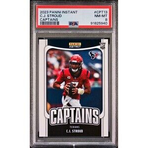 C.J. Stroud 2023 Panini NFL Captain #13 Football Card Houston Texans 1/331 PSA 8